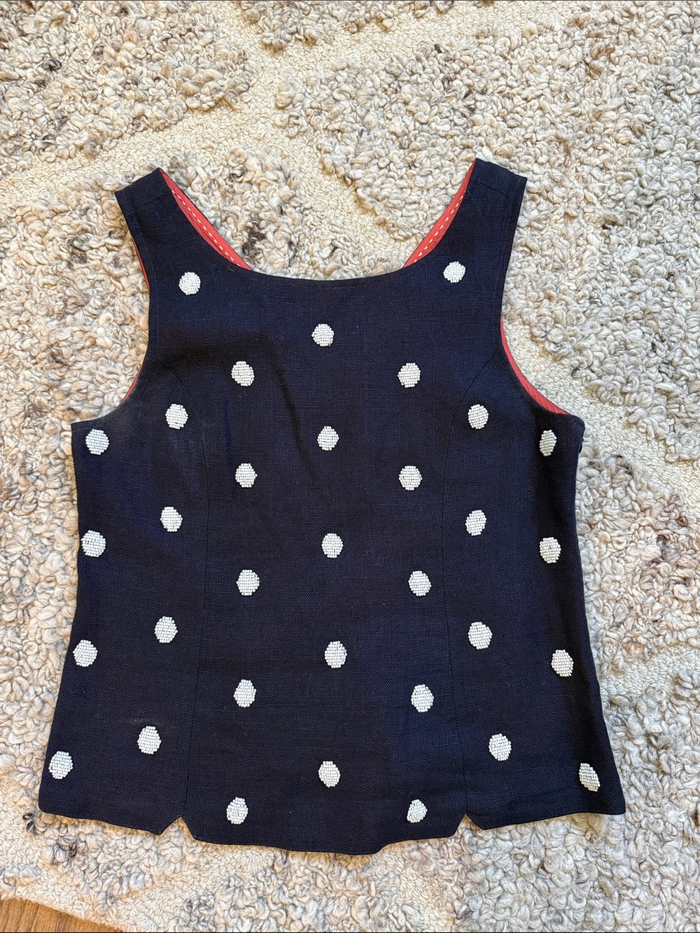 Odille Red Beaded Top